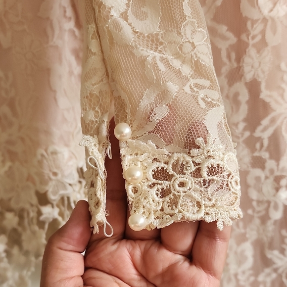 Lorrie Kabala Vintage 80s Lace Two Piece Skirt Set Romantic Boho - Picture 6 of 14